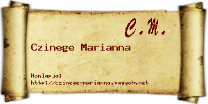 Czinege Marianna névjegykártya